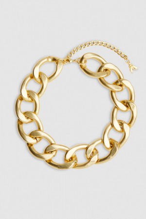 Patrizia Pepe Brass And Aluminum Necklace Złote | 7091BZNSD