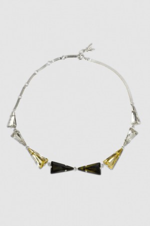 Patrizia Pepe Brass And Glass Necklace Zielone | 5271ELABC