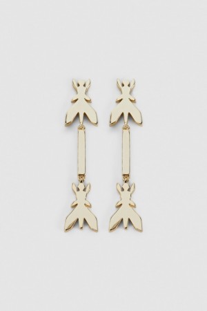 Patrizia Pepe Brass Drop Earrings Złote | 1459GLRVK