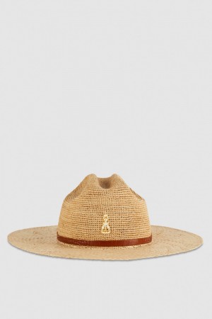 Patrizia Pepe Cowboy Hat With Leather Strap Białe | 4506ZKYFQ