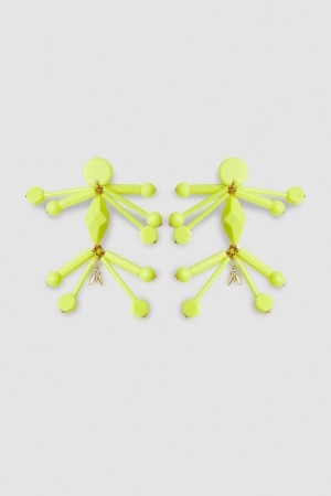 Patrizia Pepe Earrings With Techno Pop Fly Appliqué Żółte | 3412DKCMI