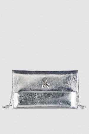 Patrizia Pepe Fly Ceremony Clutch Srebrne | 8713TEIKS