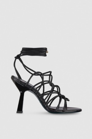 Patrizia Pepe Heeled Ankle Sandals Czarne | 4786NYGPU