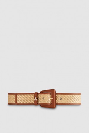 Patrizia Pepe High Waist Fabric Belt Brązowe | 6059NAOZD