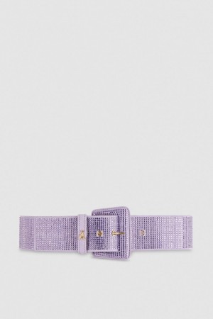 Patrizia Pepe High-waisted Belt With Rhinestones Różowe | 7360PYWVF