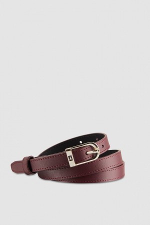 Patrizia Pepe Low-waist Smooth Leather Belt Fioletowe | 2680KYVBZ