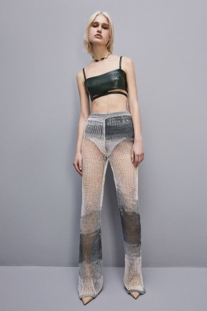 Patrizia Pepe Slim Mesh Pants Kolorowe | 4730BCDZJ