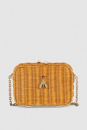 Patrizia Pepe Wicker Shoulder Bag Białe | 2684JWROT