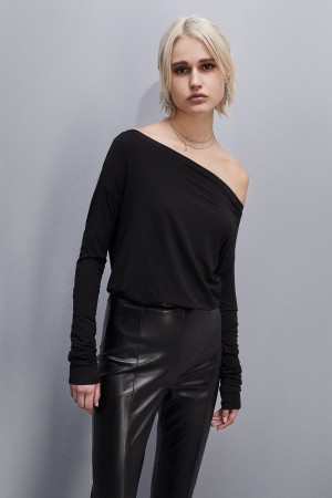 Patrizia Pepe “essential” Long-sleeved T-shirt Czarne | 0894MTCVZ