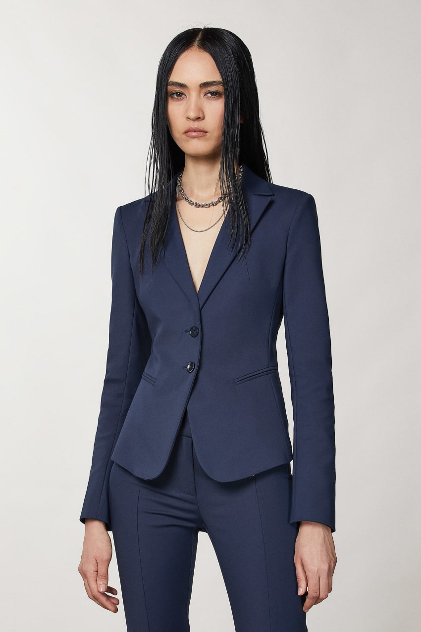 Patrizia Pepe 2-button Slim Jacket Niebieskie | 7295UXYVI