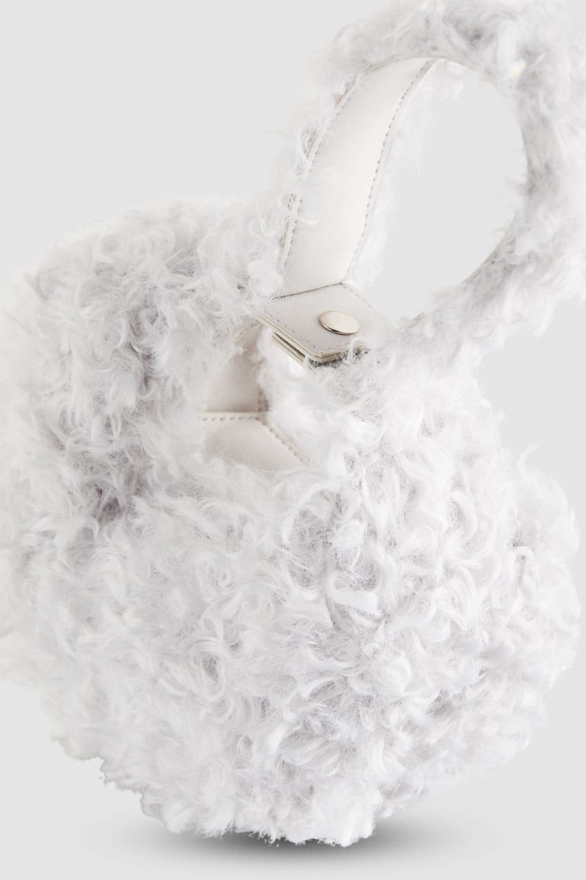 Patrizia Pepe Bangle Bag Fluffy Białe | 6231LPNHE