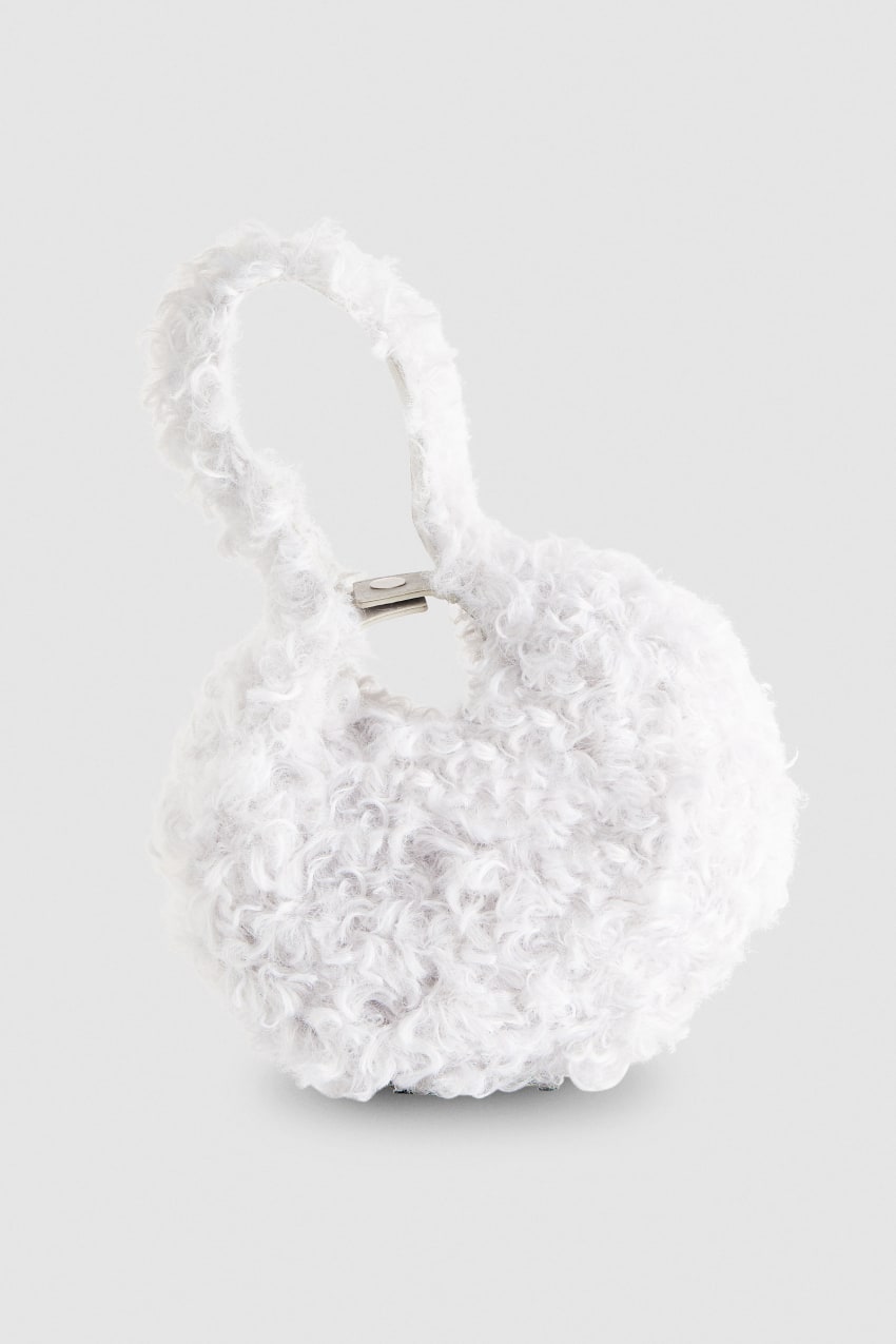 Patrizia Pepe Bangle Bag Fluffy Białe | 6231LPNHE