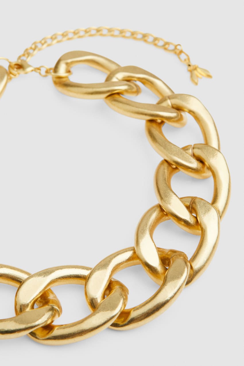 Patrizia Pepe Brass And Aluminum Necklace Złote | 7091BZNSD