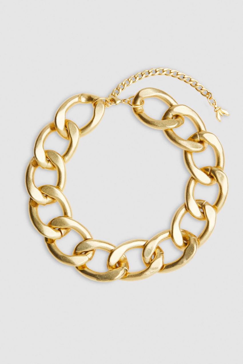 Patrizia Pepe Brass And Aluminum Necklace Złote | 7091BZNSD