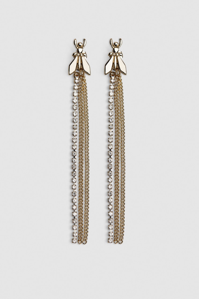 Patrizia Pepe Brass And Glass Earrings Złote | 5607MWCHP