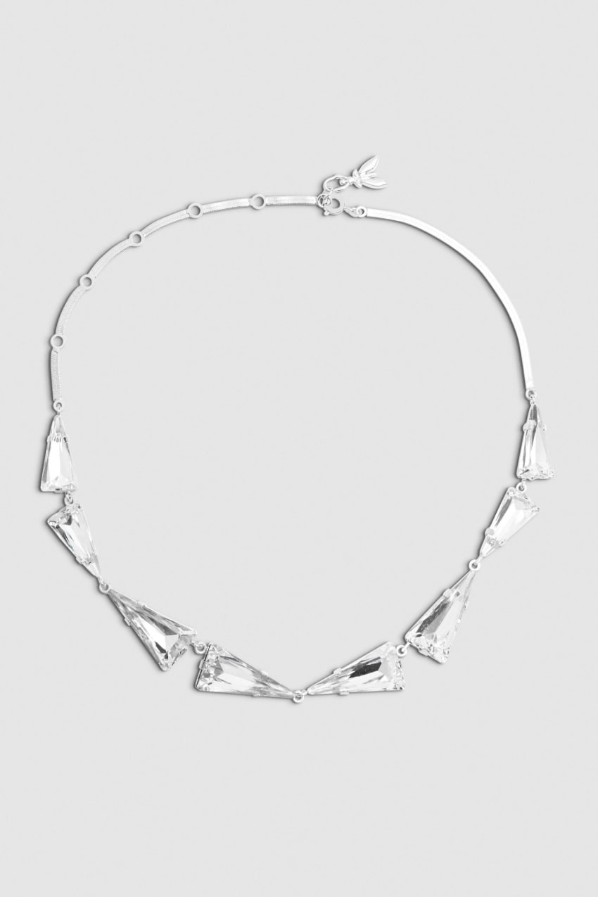 Patrizia Pepe Brass And Glass Necklace Srebrne | 8907RIWHG