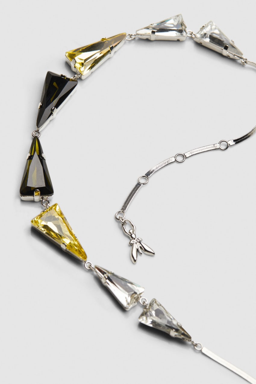 Patrizia Pepe Brass And Glass Necklace Zielone | 5271ELABC