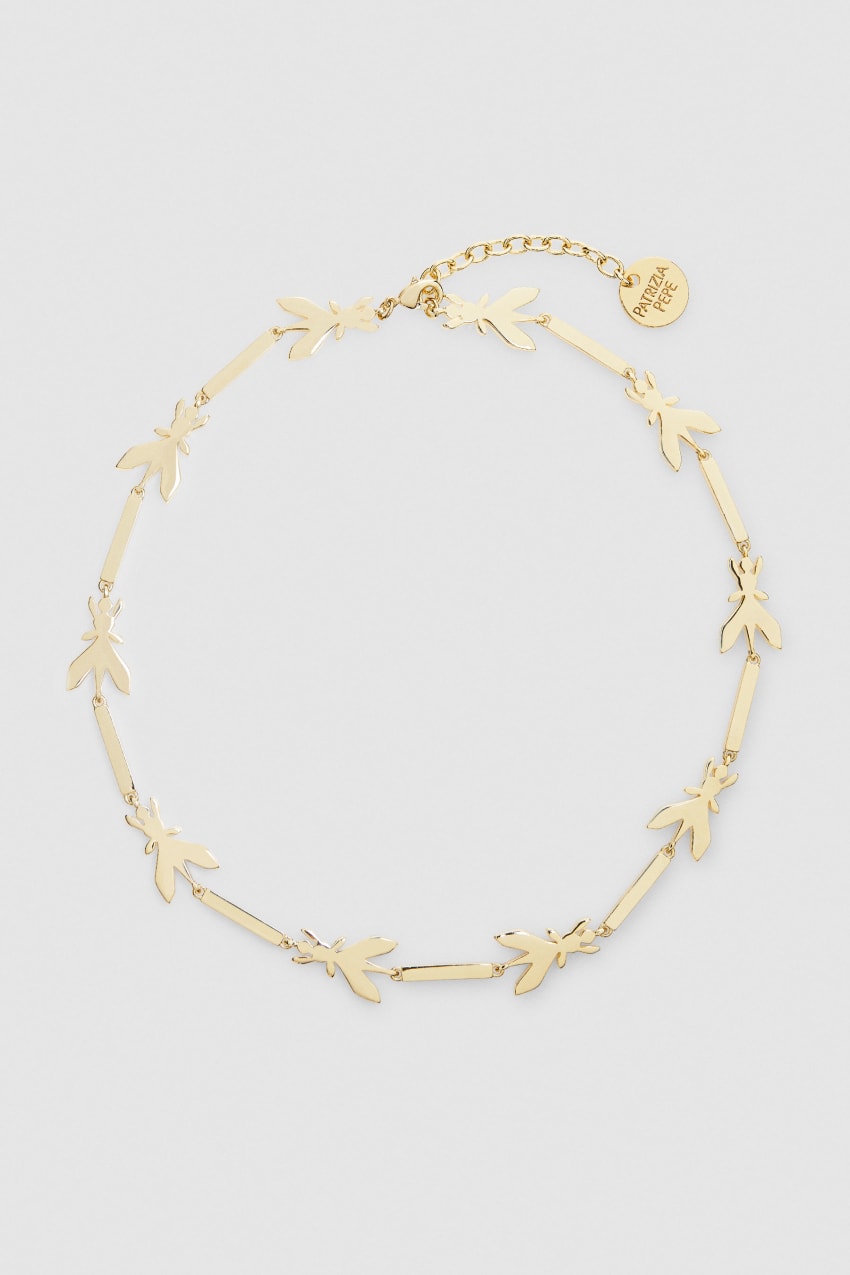 Patrizia Pepe Brass Chocker Necklace Złote | 3258IGQSR