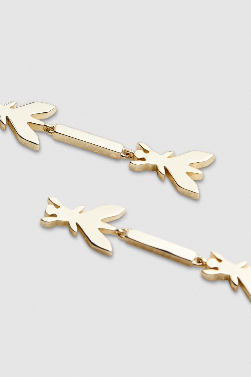 Patrizia Pepe Brass Drop Earrings Złote | 1459GLRVK