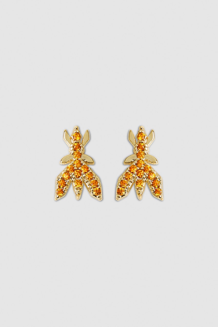 Patrizia Pepe Brass Earrings Pomarańczowe | 0416HAFWI