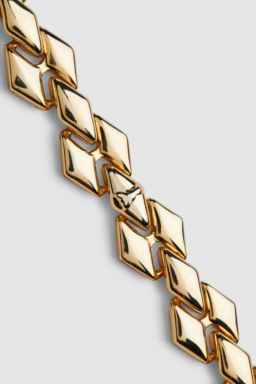 Patrizia Pepe Brass Link Bracelet Złote | 6390AGOQE