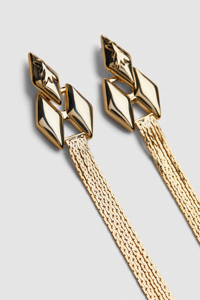 Patrizia Pepe Brass Pendant Earrings Złote | 0319ZUJKG