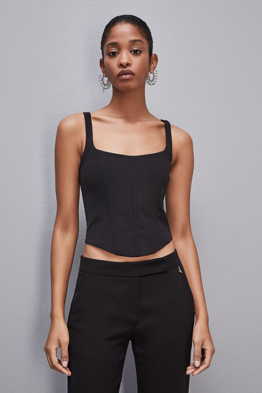 Patrizia Pepe Bustier Top Czarne | 8145XAJDU