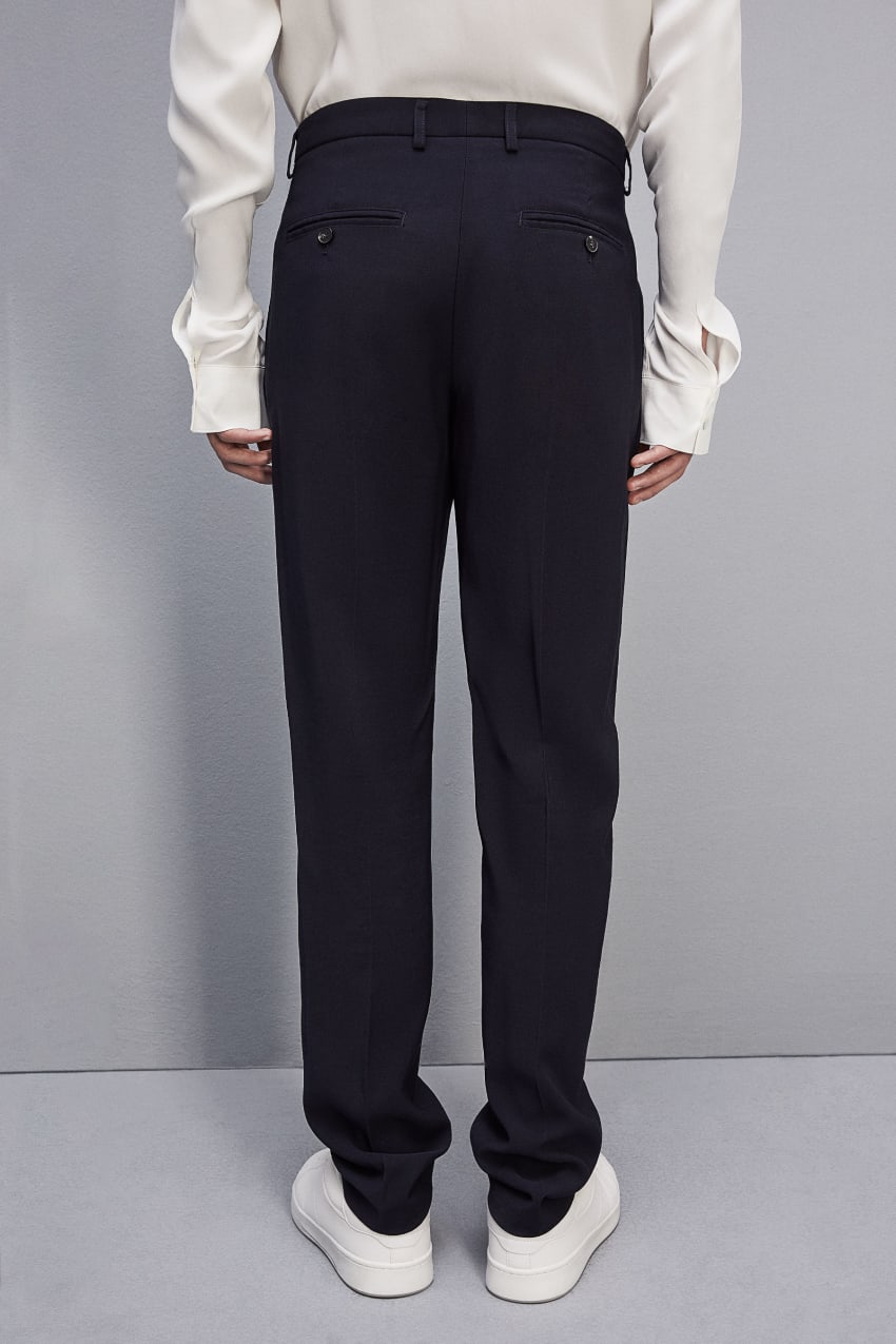 Patrizia Pepe Classic Viscose Twill Pants Niebieskie | 9705XPQUK