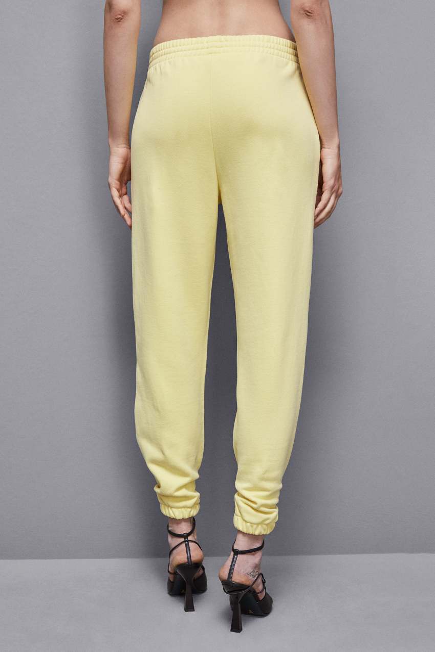 Patrizia Pepe Cotton Fleece Jogger Pants Żółte | 0268GLEUJ