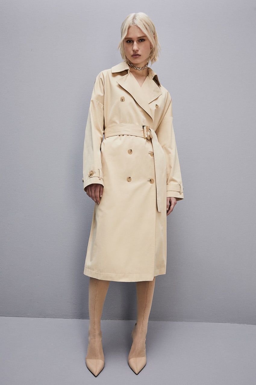 Patrizia Pepe Cotton Over Trench Coat Beżowe | 2049LZXCS