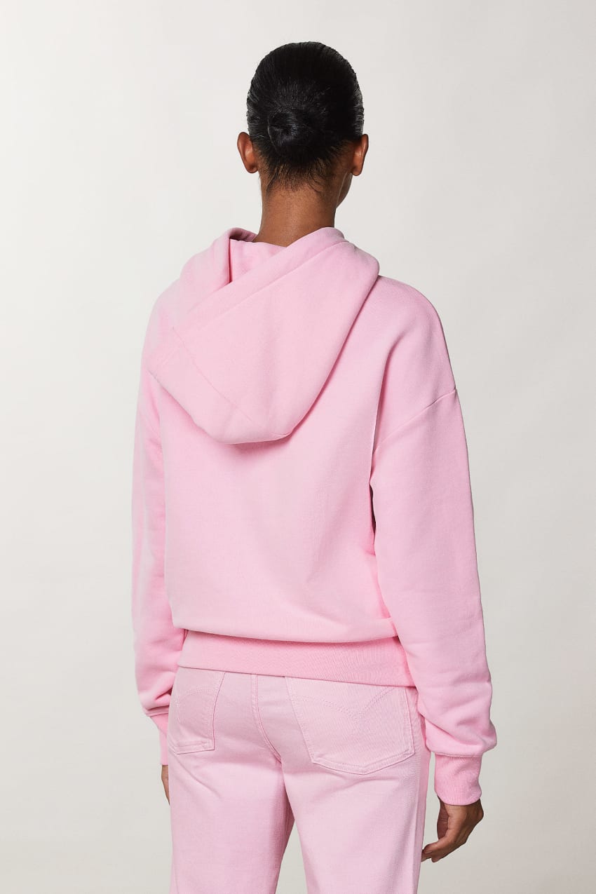 Patrizia Pepe Cotton Sweatshirt With Hood Różowe | 6420CBUOG