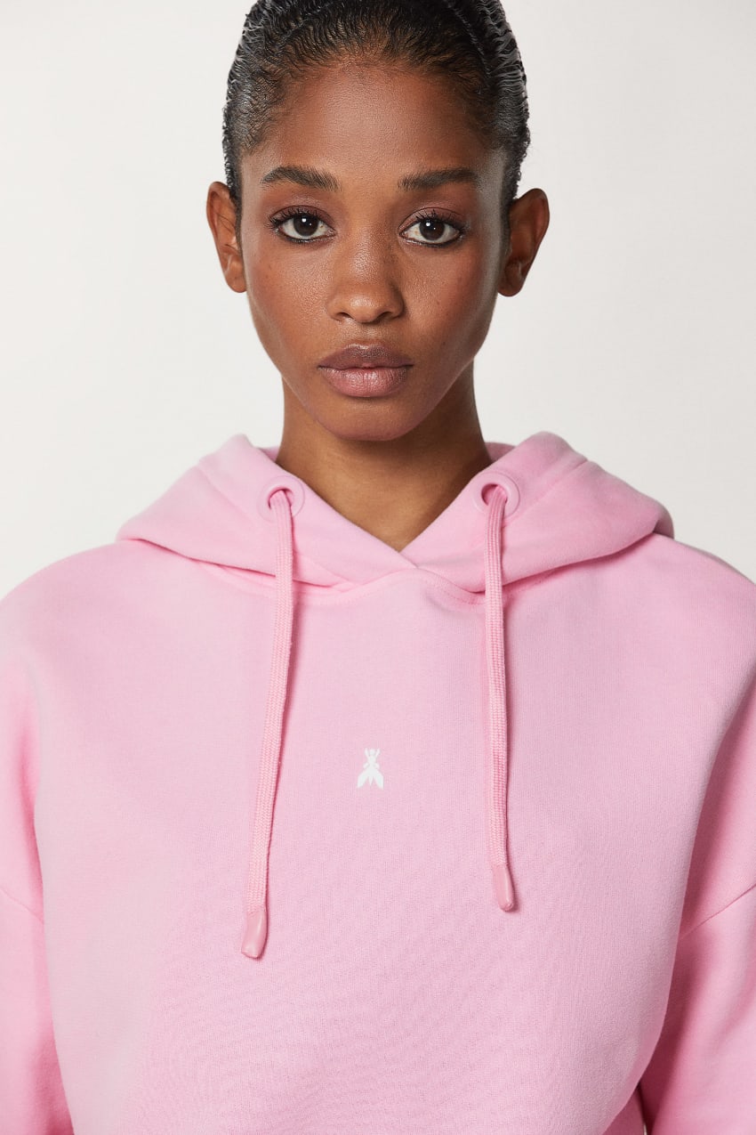 Patrizia Pepe Cotton Sweatshirt With Hood Różowe | 6420CBUOG