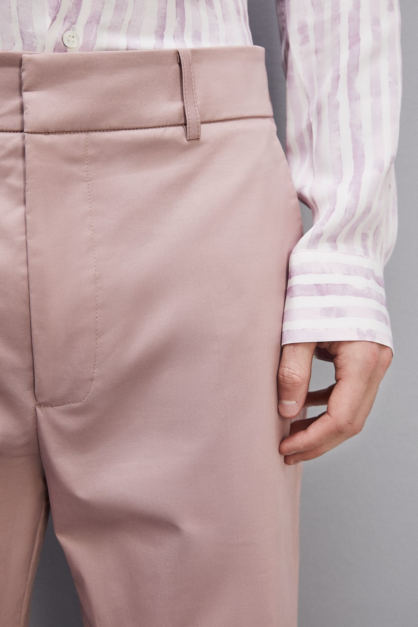 Patrizia Pepe Cotton Twill Trumpet Pants Różowe | 3975OILCS