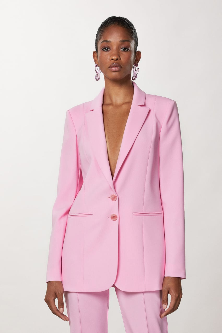 Patrizia Pepe Crepe Blazer Jacket Różowe | 7189LUZJA