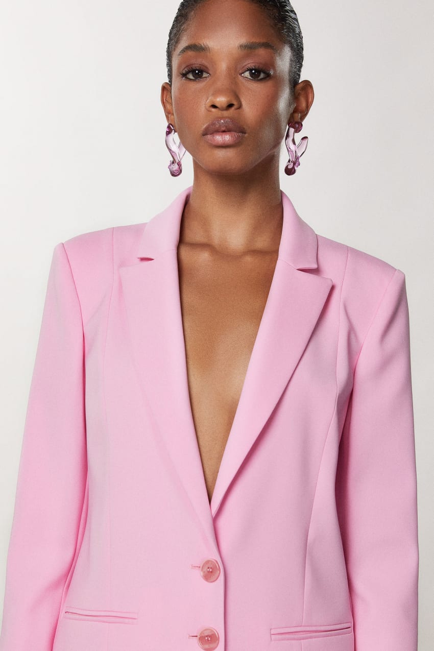 Patrizia Pepe Crepe Blazer Jacket Różowe | 7189LUZJA