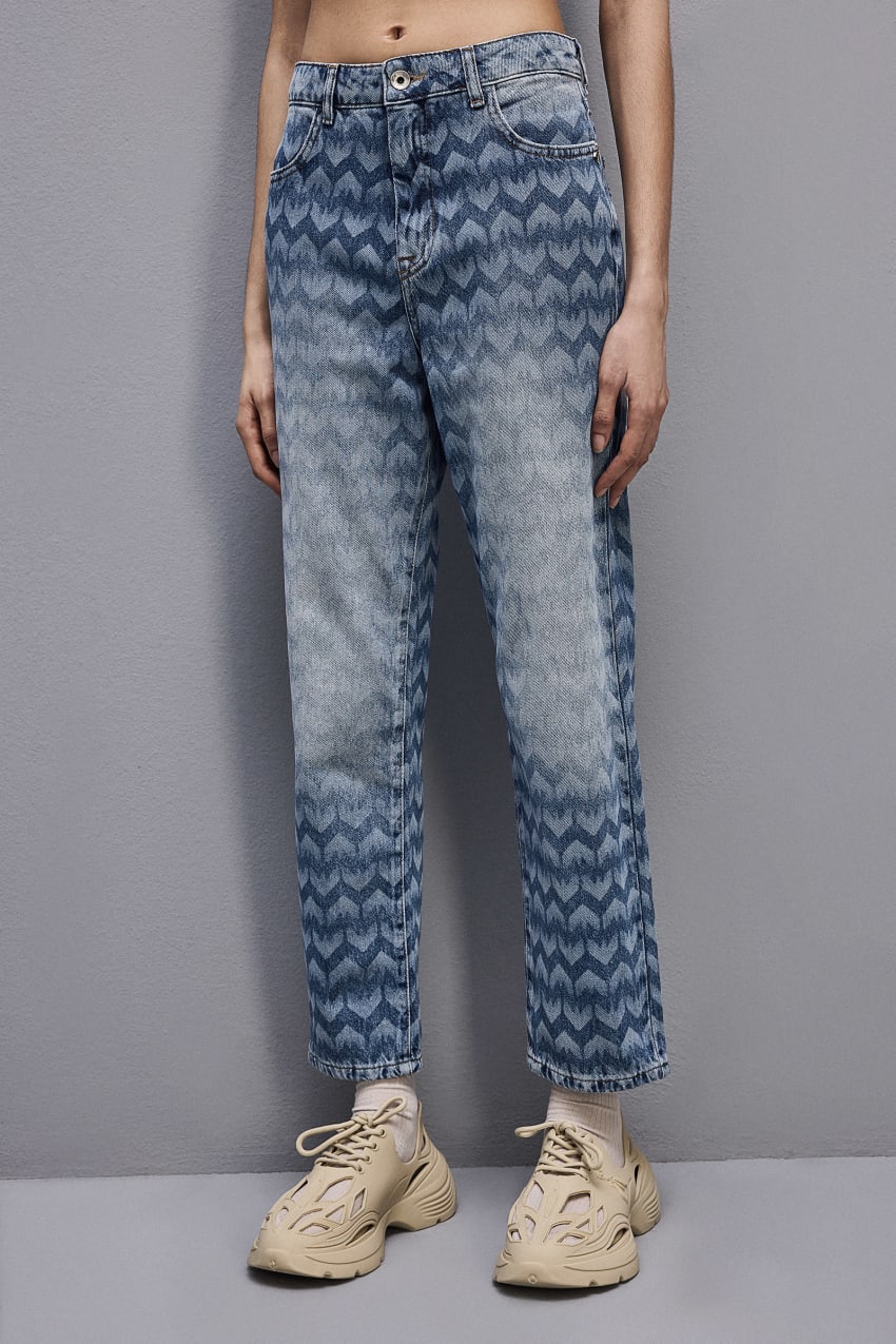 Patrizia Pepe Denim Cigarette Pants Niebieskie | 4712AQZJP