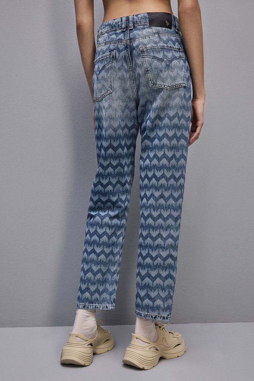 Patrizia Pepe Denim Cigarette Pants Niebieskie | 4712AQZJP