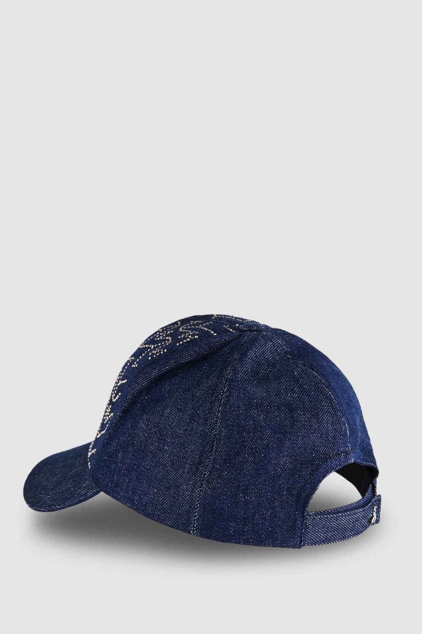 Patrizia Pepe Denim Fly Monogram Baseball Cap Głęboka Niebieskie | 2938UCIOP