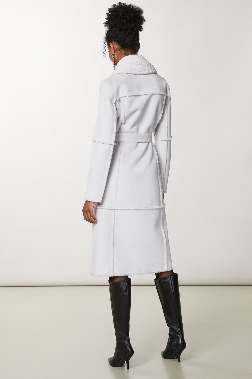 Patrizia Pepe Double Breasted Double Face Coat Białe | 9148WVKEL