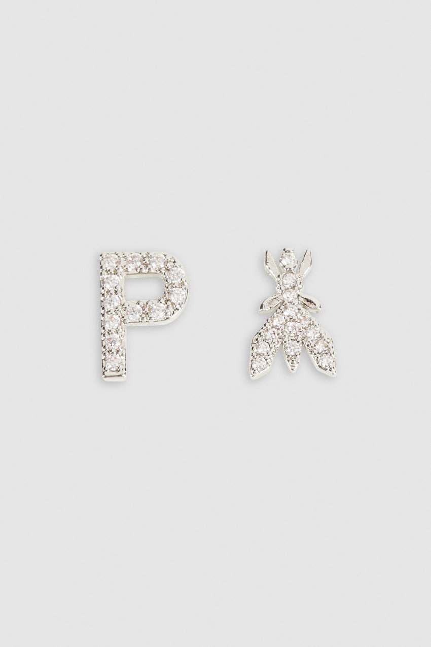 Patrizia Pepe Earrings With Rhinestones Srebrne | 6215BIMQK