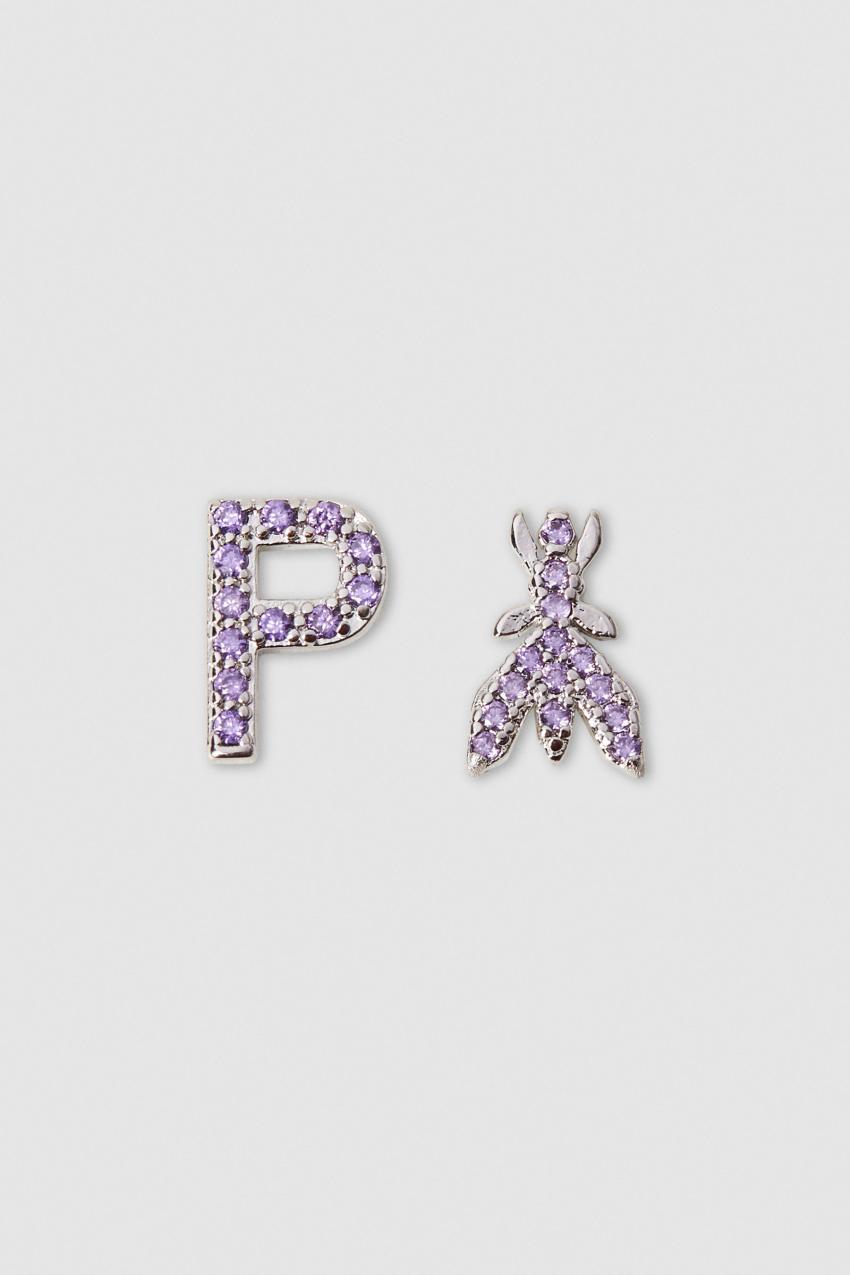 Patrizia Pepe Earrings With Rhinestones Różowe | 5187HNMWP