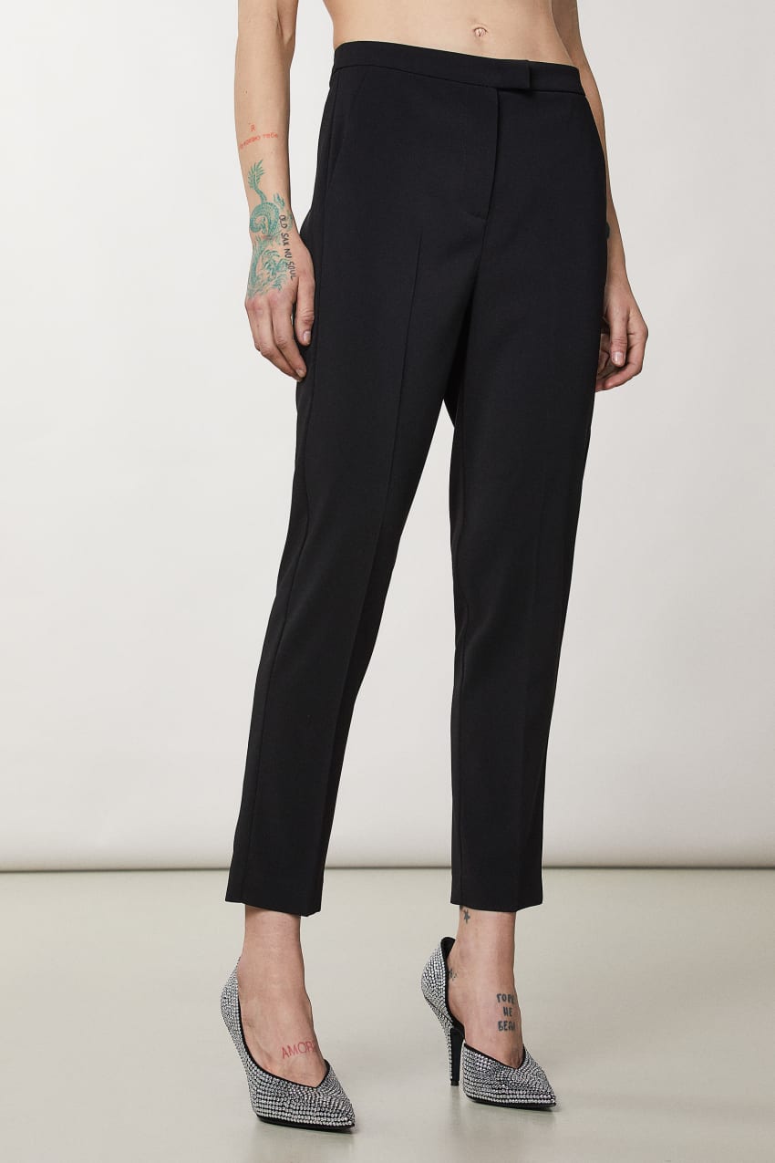 Patrizia Pepe Essential Cigarette Pants Czarne | 7356LQDSM