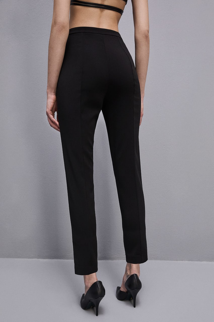 Patrizia Pepe Essential Cigarette Pants Czarne | 5206DNTHJ