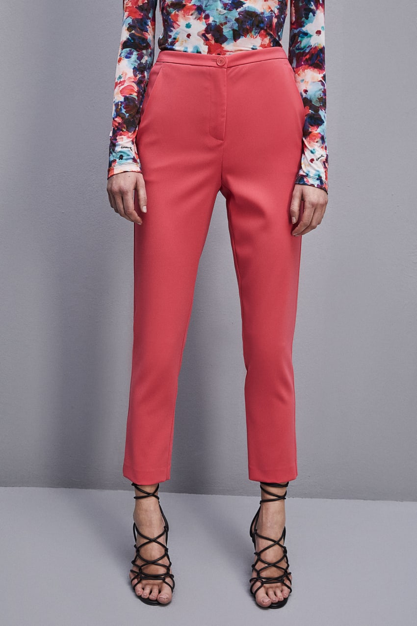 Patrizia Pepe Essential Cigarette Pants Różowe | 1470VAHKF