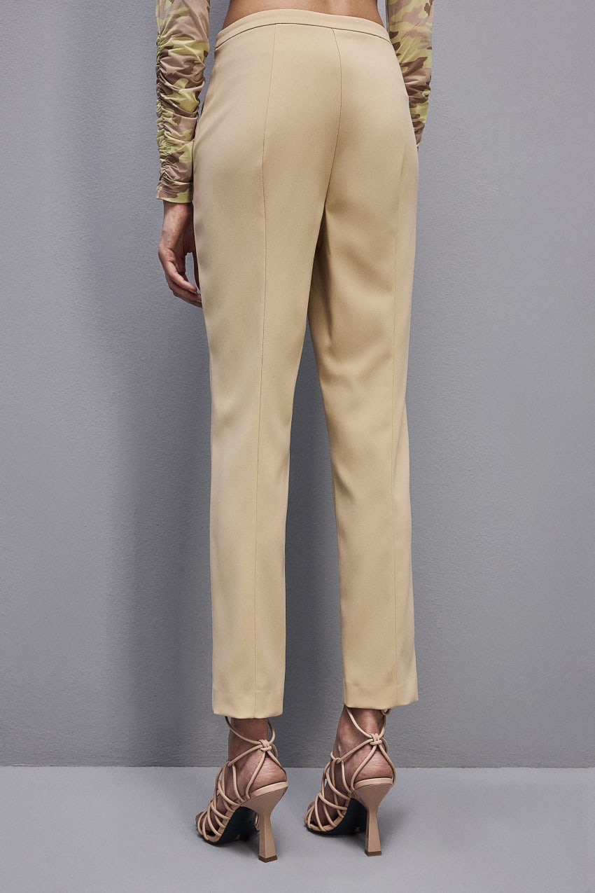 Patrizia Pepe Essential Cigarette Pants Beżowe | 8607FDBXI