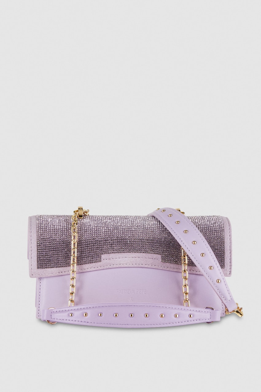 Patrizia Pepe Fly Bamby Shoulder Bag With Rhinestones Różowe | 7850VEMAP