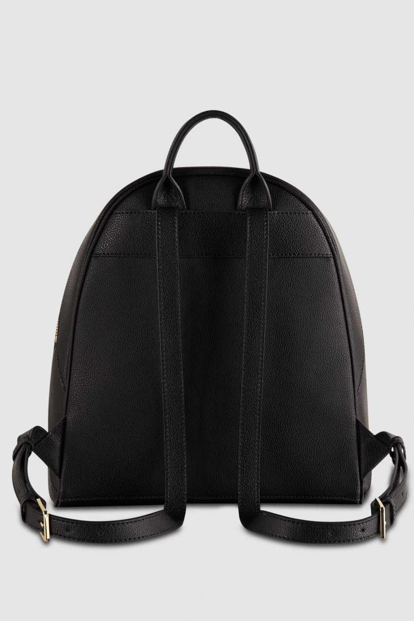 Patrizia Pepe Fly Leather Backpack With Double Pocket Czarne | 4596BEPWK