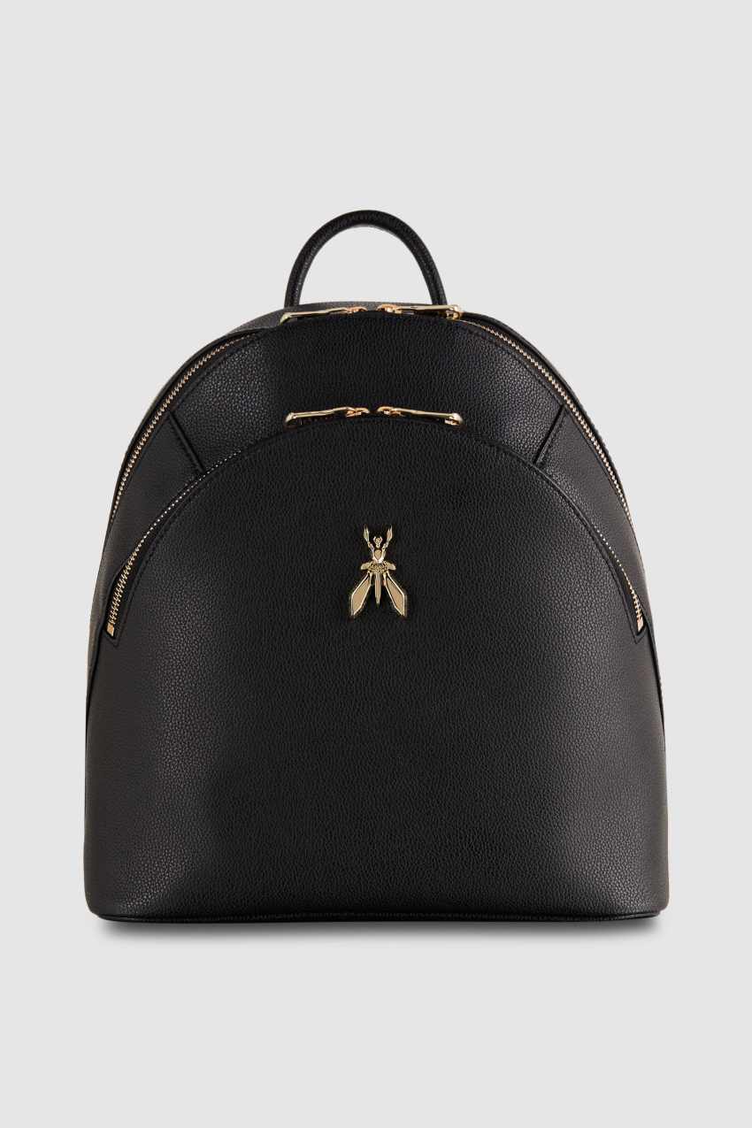 Patrizia Pepe Fly Leather Backpack With Double Pocket Czarne | 4596BEPWK