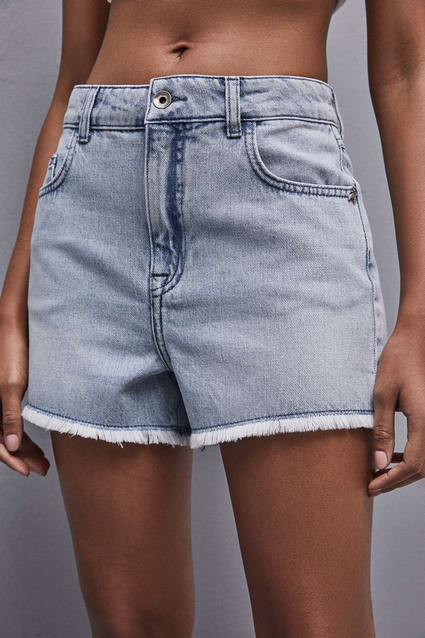 Patrizia Pepe Frayed Denim Shorts Głęboka Niebieskie | 5340XQUBM