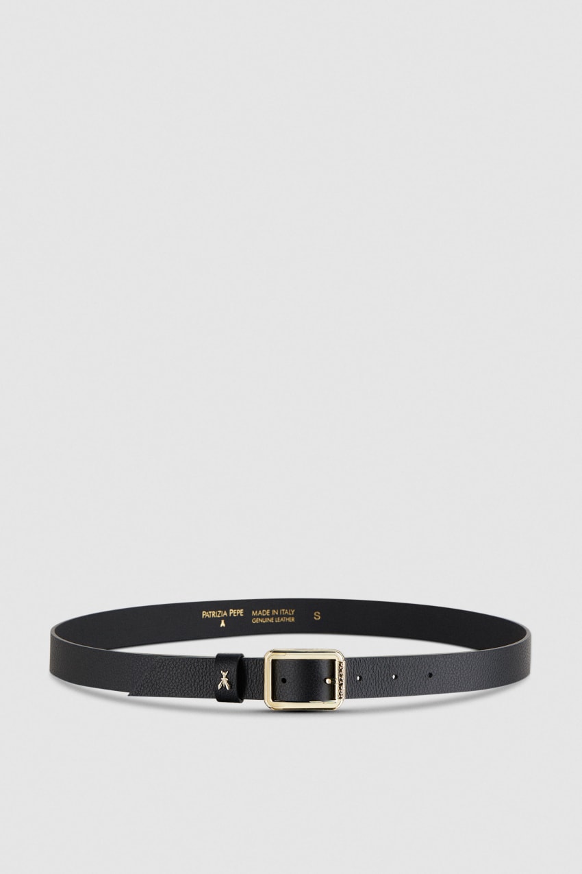 Patrizia Pepe Hammered Leather Low-waist Belt Czarne | 9520HRYAG